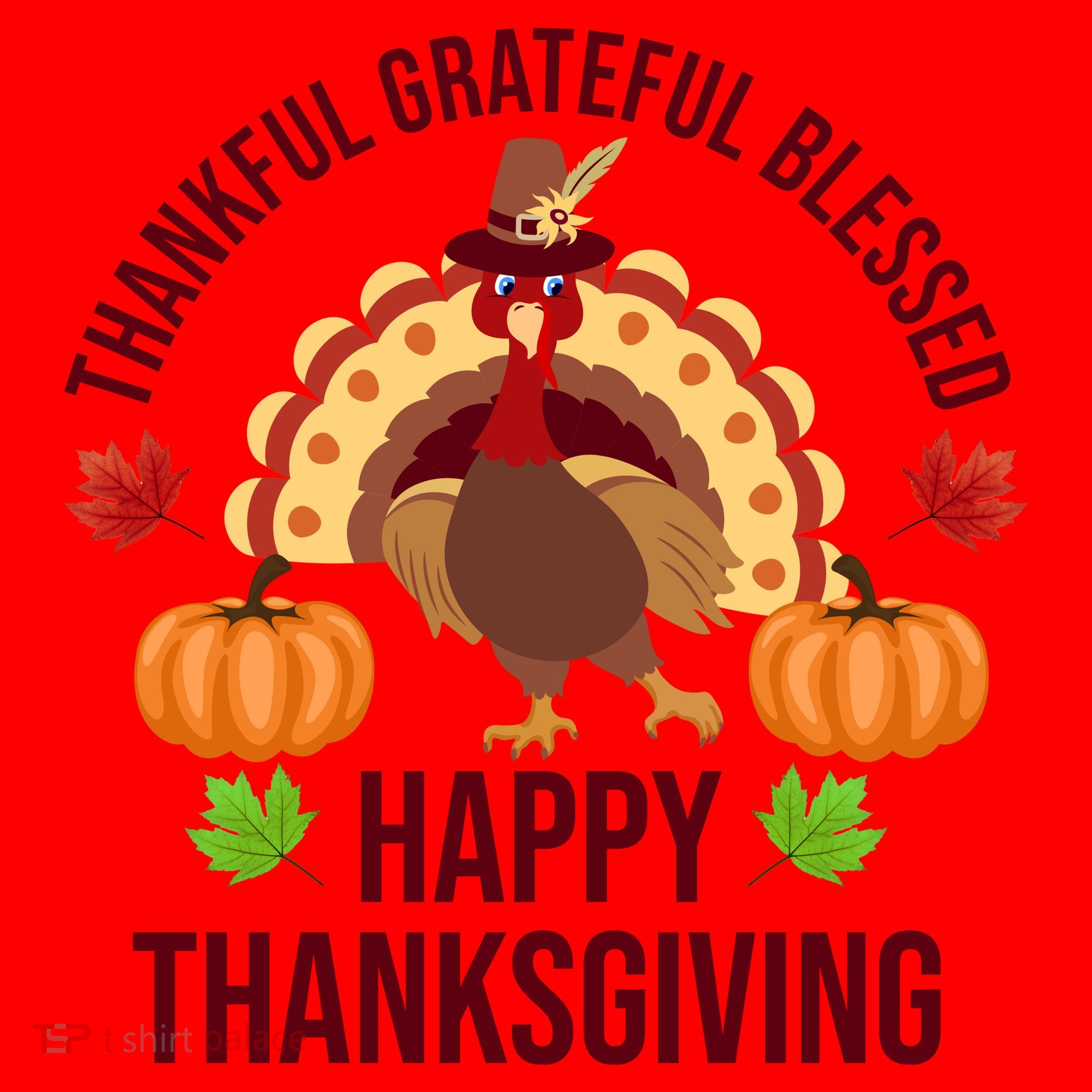 Thankful Grateful Blessed Happy Thanksgiving Quote Santa Hat