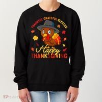 Thankful Grateful Blessed Thanksgiving Turkey Women's Sweatshirt thumb 0