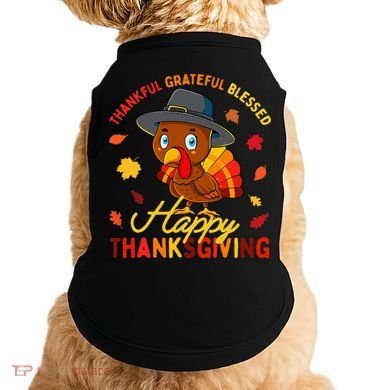 Thankful Grateful Blessed Thanksgiving Turkey Doggie Tank