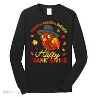 Thankful Grateful Blessed Thanksgiving Turkey Long Sleeve Shirt thumb 0
