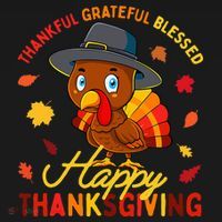 Thankful Grateful Blessed Thanksgiving Turkey Women's Hoodie thumb 2