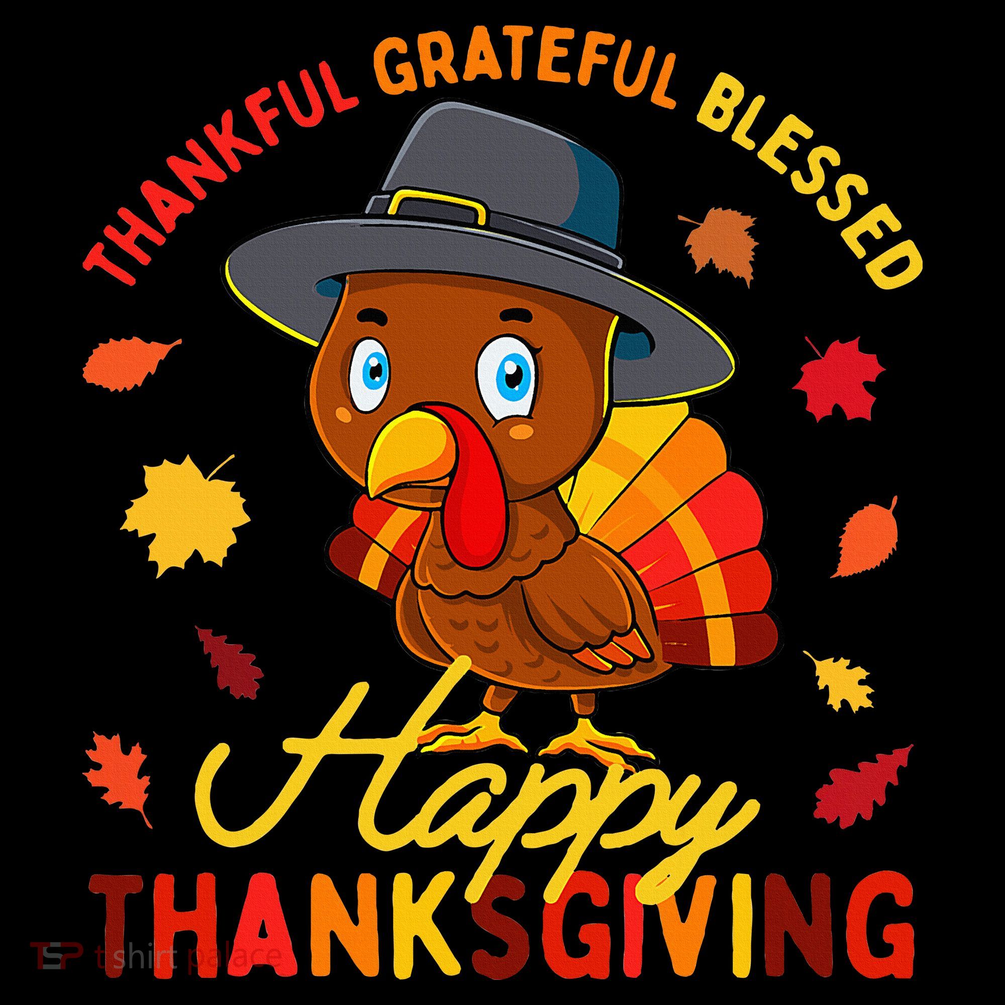 Thankful Grateful Blessed Thanksgiving Turkey Women's Hoodie