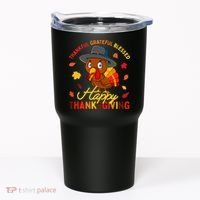 Thankful Grateful Blessed Thanksgiving Turkey Tumbler thumb 0