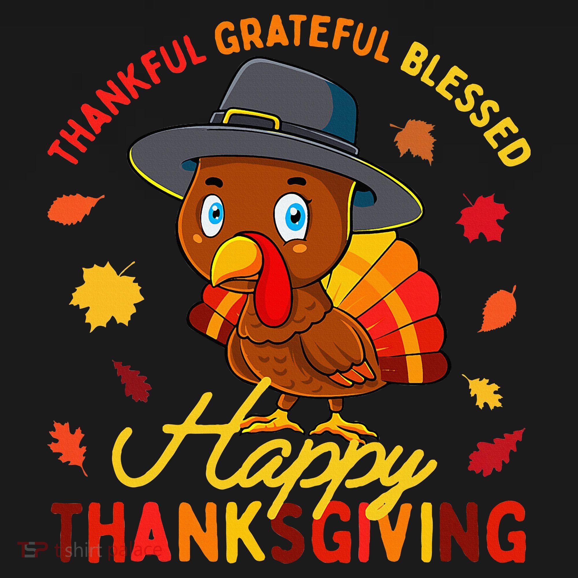 Thankful Grateful Blessed Thanksgiving Turkey Women's Tank Top
