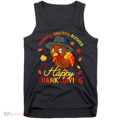 Thankful Grateful Blessed Thanksgiving Turkey Tank Top