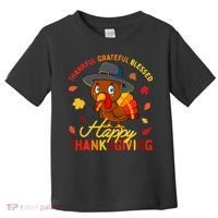 Thankful Grateful Blessed Thanksgiving Turkey Toddler T-Shirt thumb 0