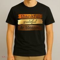 Thankful Grateful Blessed Thanksgiving Holiday T-Shirt thumb 3