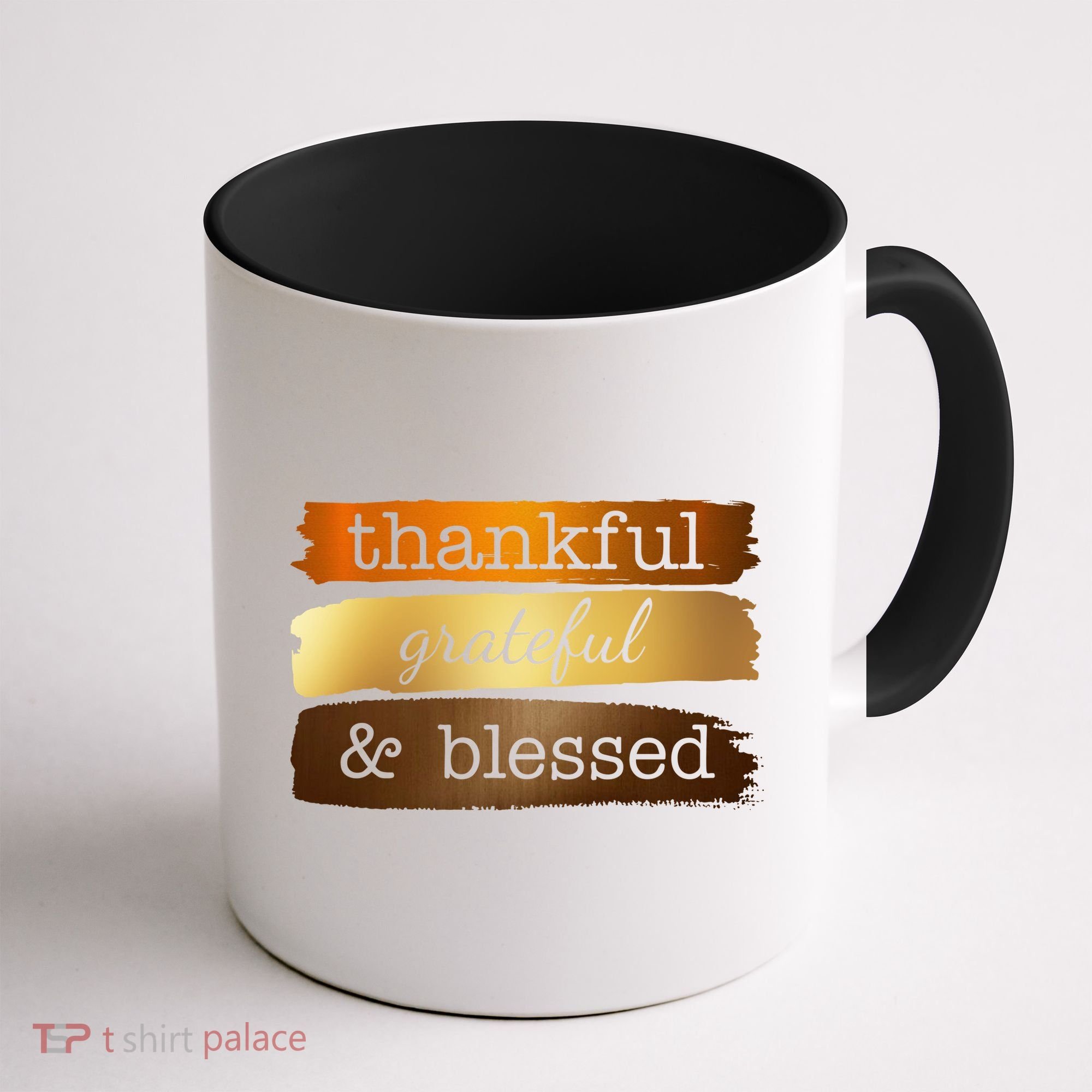 Thankful Grateful Blessed Thanksgiving Holiday Coffee Mug