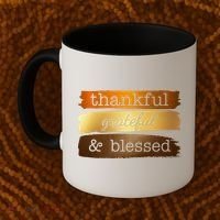 Thankful Grateful Blessed Thanksgiving Holiday Coffee Mug thumb 2