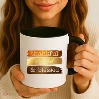 Thankful Grateful Blessed Thanksgiving Holiday Coffee Mug thumb 3