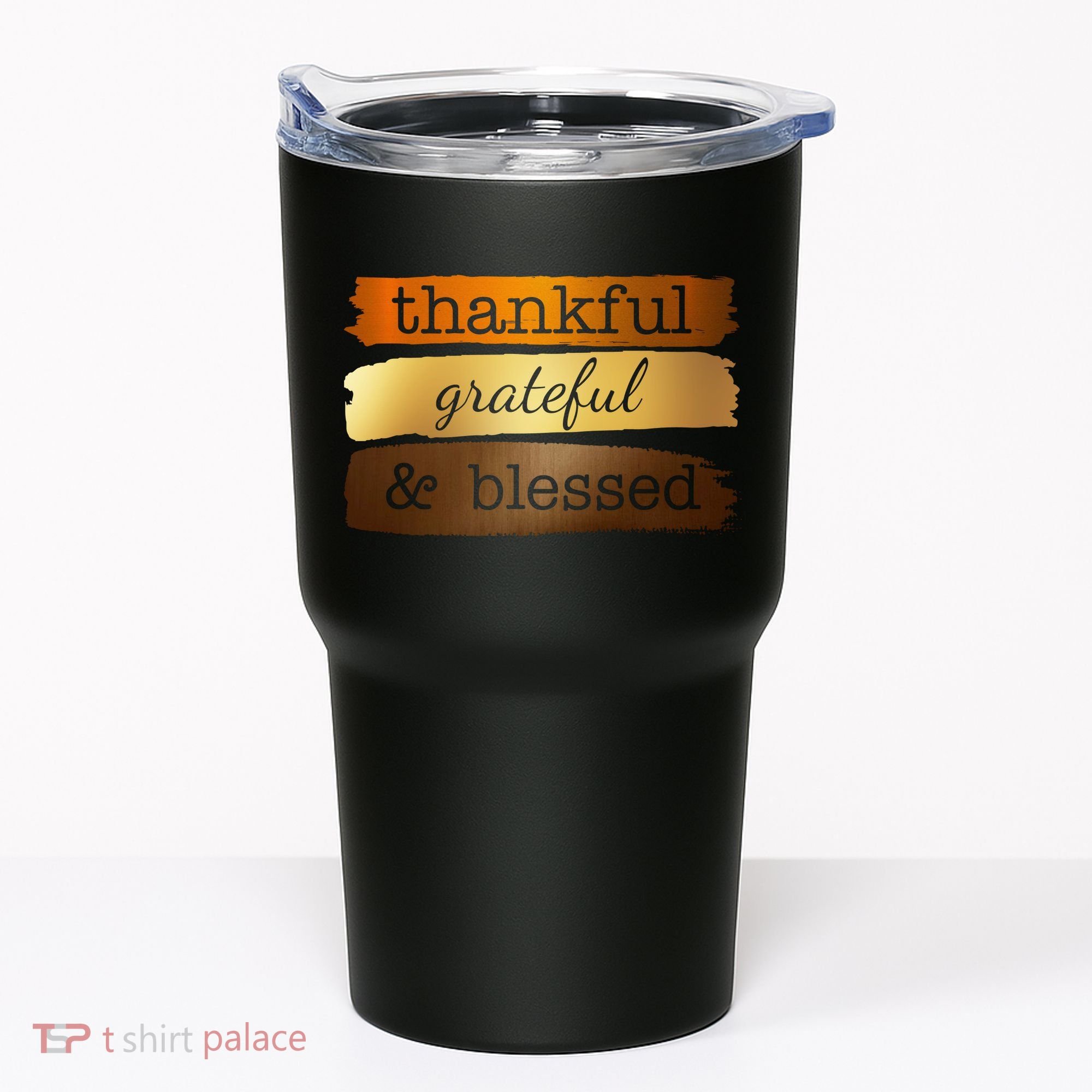Thankful Grateful Blessed Thanksgiving Holiday Tumbler