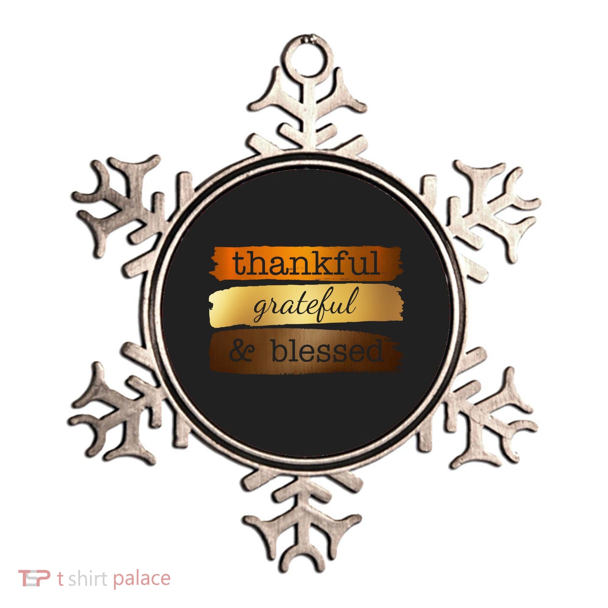 Thankful Grateful Blessed Thanksgiving Holiday Ornament