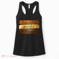 Thankful Grateful Blessed Thanksgiving Holiday Women's Tank Top thumb 0