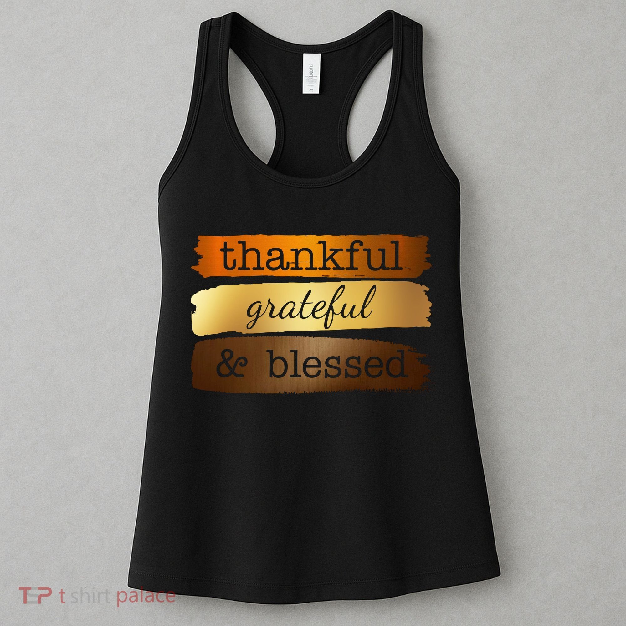 Thankful Grateful Blessed Thanksgiving Holiday Women's Tank Top