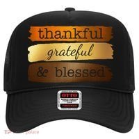 Thankful Grateful Blessed Thanksgiving Holiday Hat thumb 0