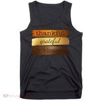 Thankful Grateful Blessed Thanksgiving Holiday Tank Top thumb 0