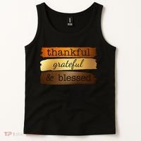 Thankful Grateful Blessed Thanksgiving Holiday Tank Top thumb 2