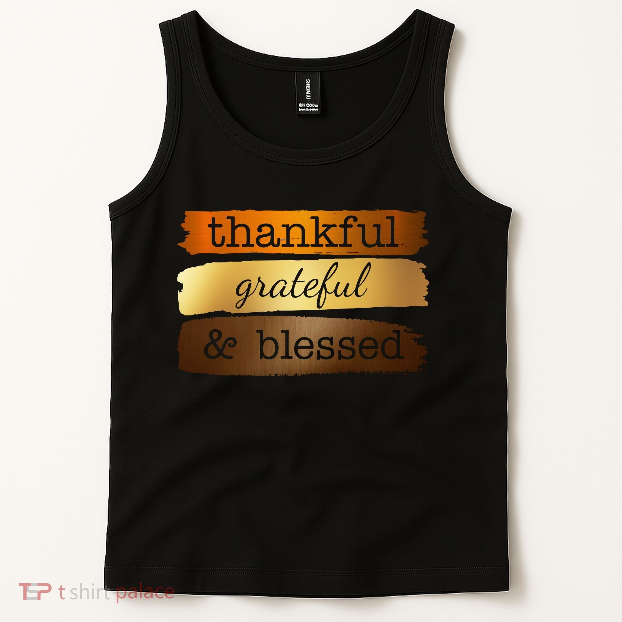 Thankful Grateful Blessed Thanksgiving Holiday Tank Top