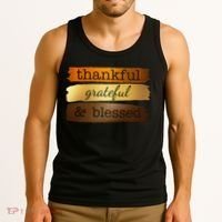 Thankful Grateful Blessed Thanksgiving Holiday Tank Top thumb 3