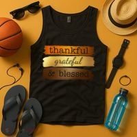 Thankful Grateful Blessed Thanksgiving Holiday Tank Top thumb 4
