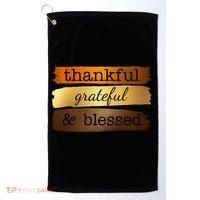 Thankful Grateful Blessed Thanksgiving Holiday Golf Towel thumb 0