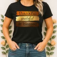 Thankful Grateful Blessed Thanksgiving Holiday Women's T-Shirt thumb 2