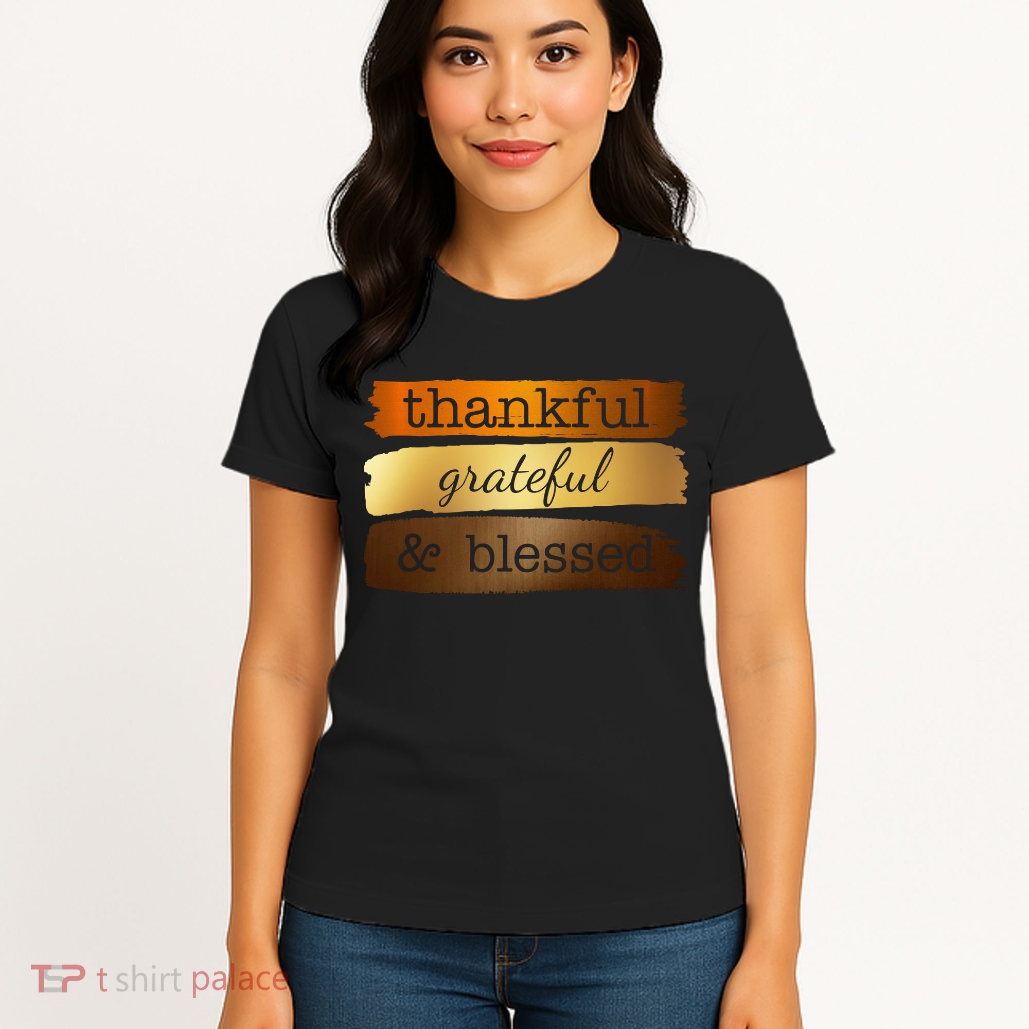 Thankful Grateful Blessed Thanksgiving Holiday Women's T-Shirt