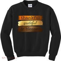 Thankful Grateful Blessed Thanksgiving Holiday Kids Sweatshirt thumb 0