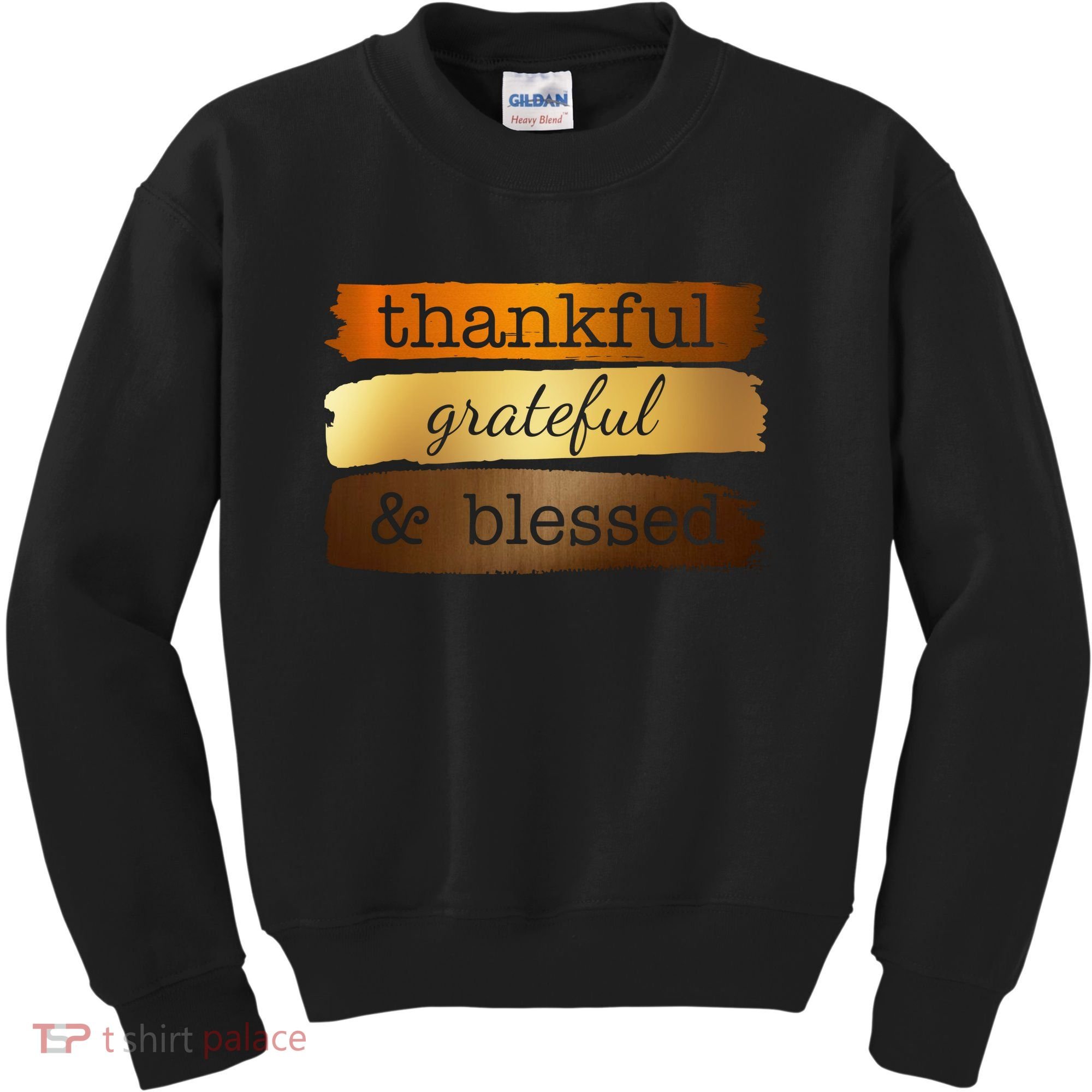 Thankful Grateful Blessed Thanksgiving Holiday Kids Sweatshirt