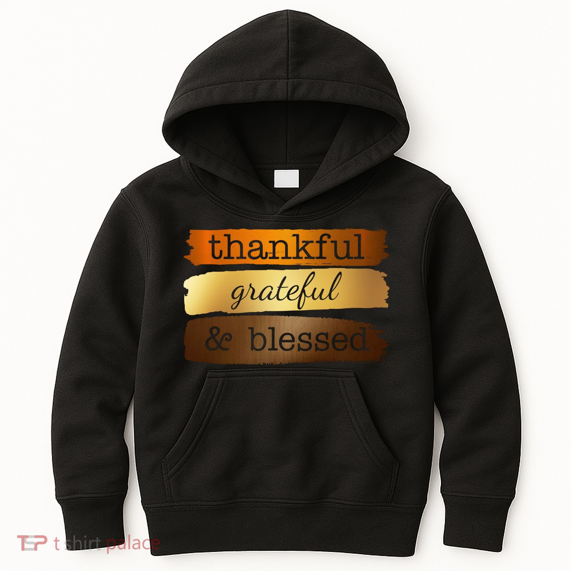 Thankful Grateful Blessed Thanksgiving Holiday Kids Hoodie
