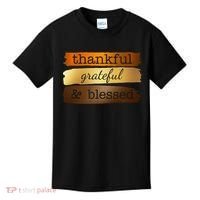 Thankful Grateful Blessed Thanksgiving Holiday Kids T-Shirt thumb 0