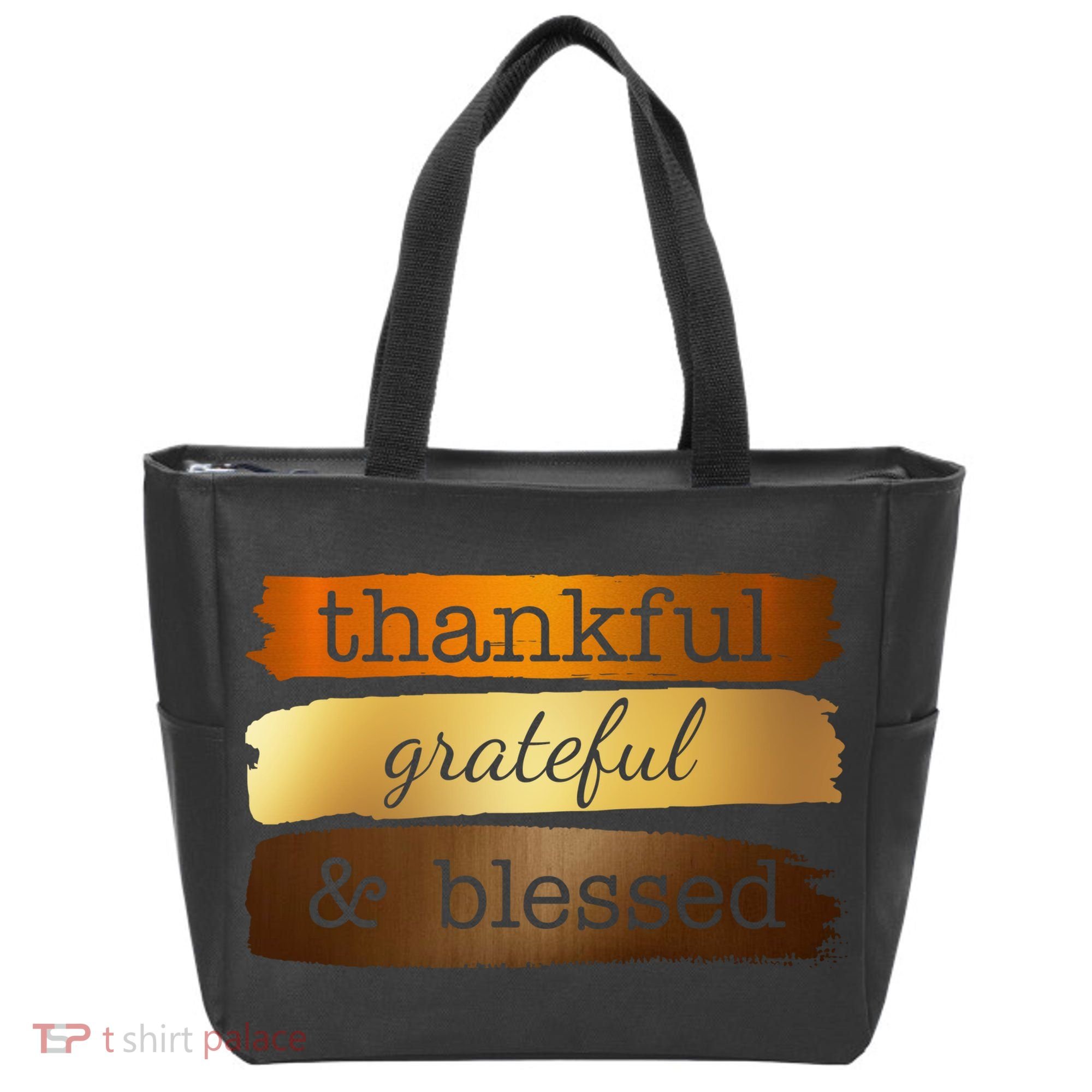 Thankful Grateful Blessed Thanksgiving Holiday Tote Bag