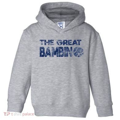 The Great Bambino Baseball Simple Legend Design Distressed Toddler Hoodie