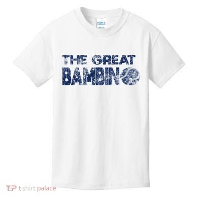The Great Bambino Baseball Simple Legend Design Distressed Kids T-Shirt