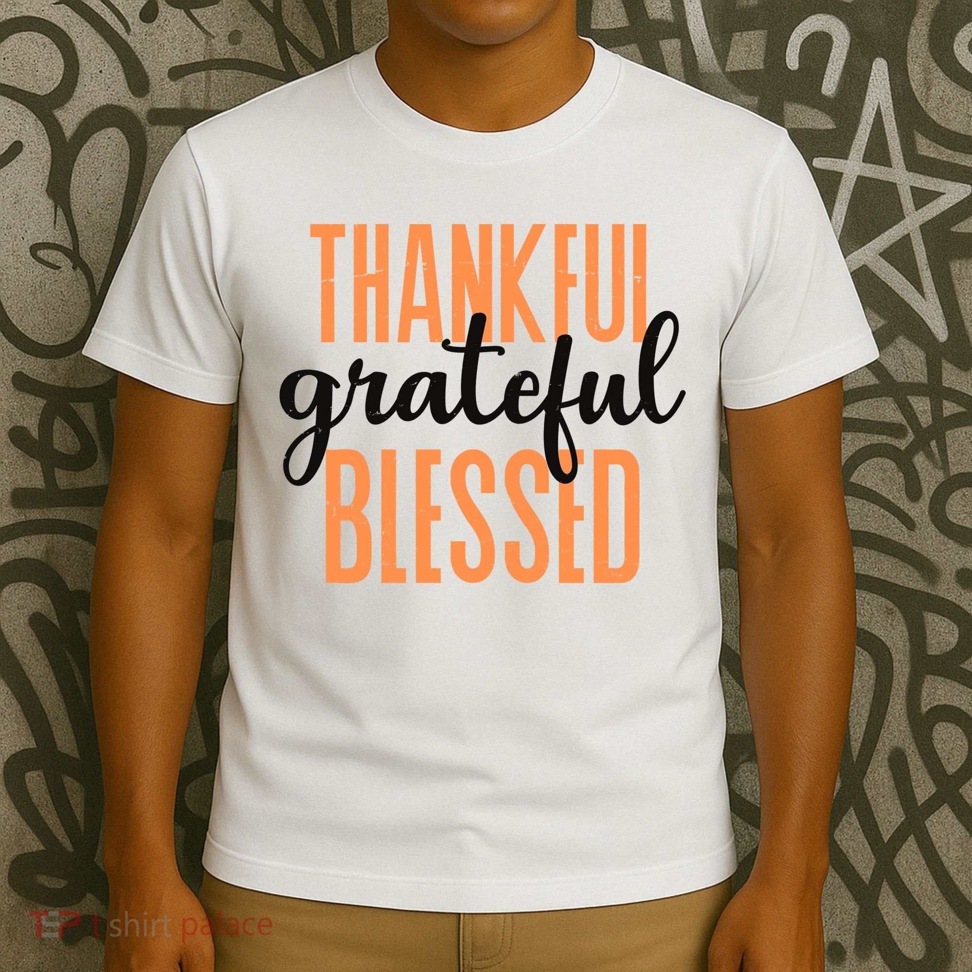 Thankful Grateful Blessed Vintage Thanksgiving T-Shirt