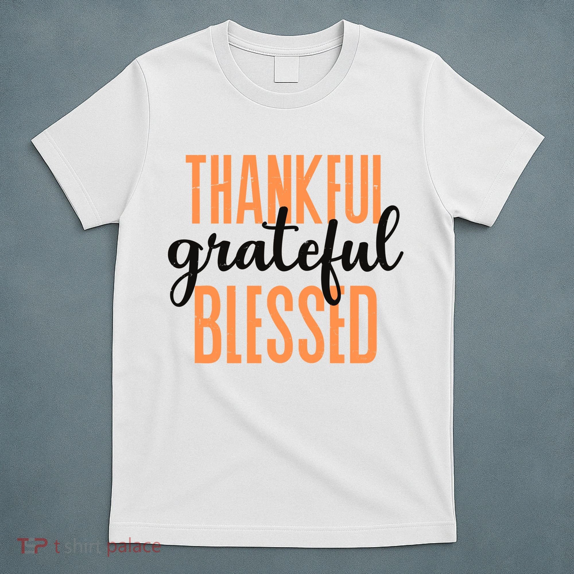 Thankful Grateful Blessed Vintage Thanksgiving T-Shirt