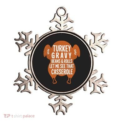 Turkey Gravy Beans And Rolls FunnyThanksgiving Ornament