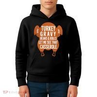 Turkey Gravy Beans And Rolls FunnyThanksgiving Kids Hoodie thumb 4