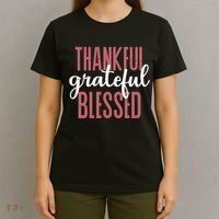 Thankful Grateful Blessed Cute Holiday T-Shirt thumb 4