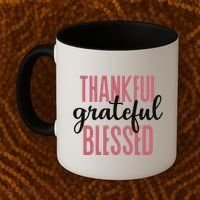 Thankful Grateful Blessed Cute Holiday Coffee Mug thumb 2