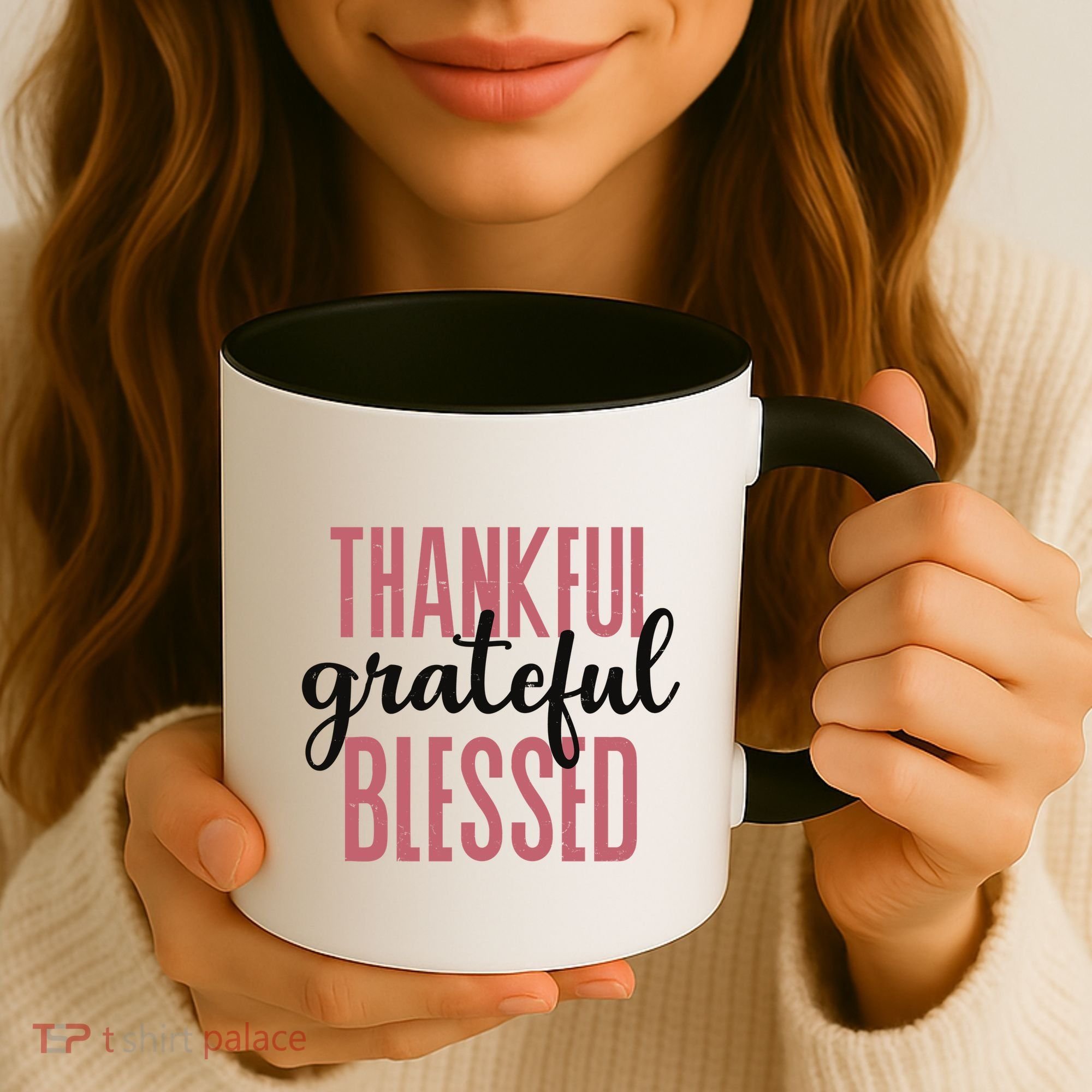 Thankful Grateful Blessed Cute Holiday Coffee Mug