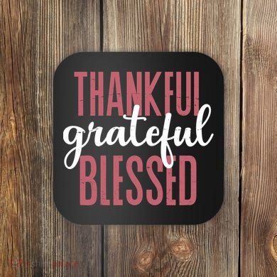 Thankful Grateful Blessed Cute Holiday Coaster