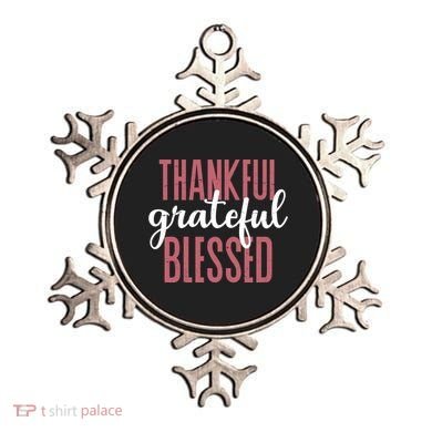 Thankful Grateful Blessed Cute Holiday Ornament