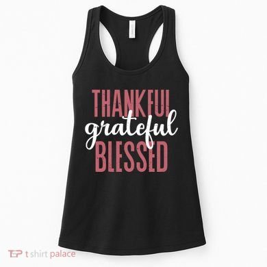Thankful Grateful Blessed Cute Holiday Women's Tank Top