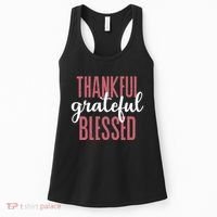 Thankful Grateful Blessed Cute Holiday Women's Tank Top thumb 0