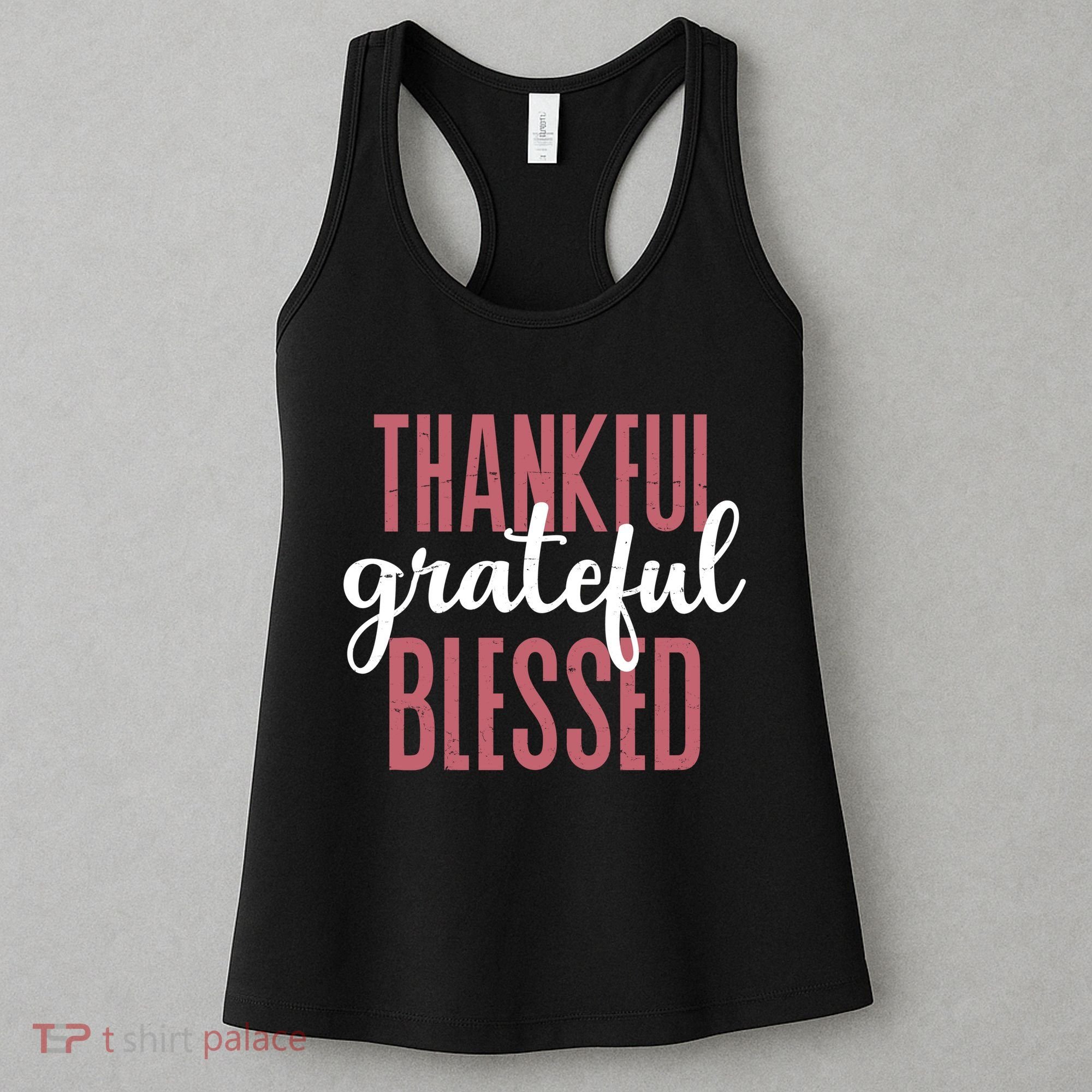 Thankful Grateful Blessed Cute Holiday Women's Tank Top