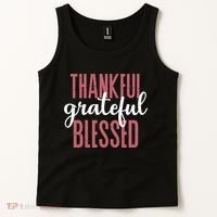 Thankful Grateful Blessed Cute Holiday Tank Top thumb 2