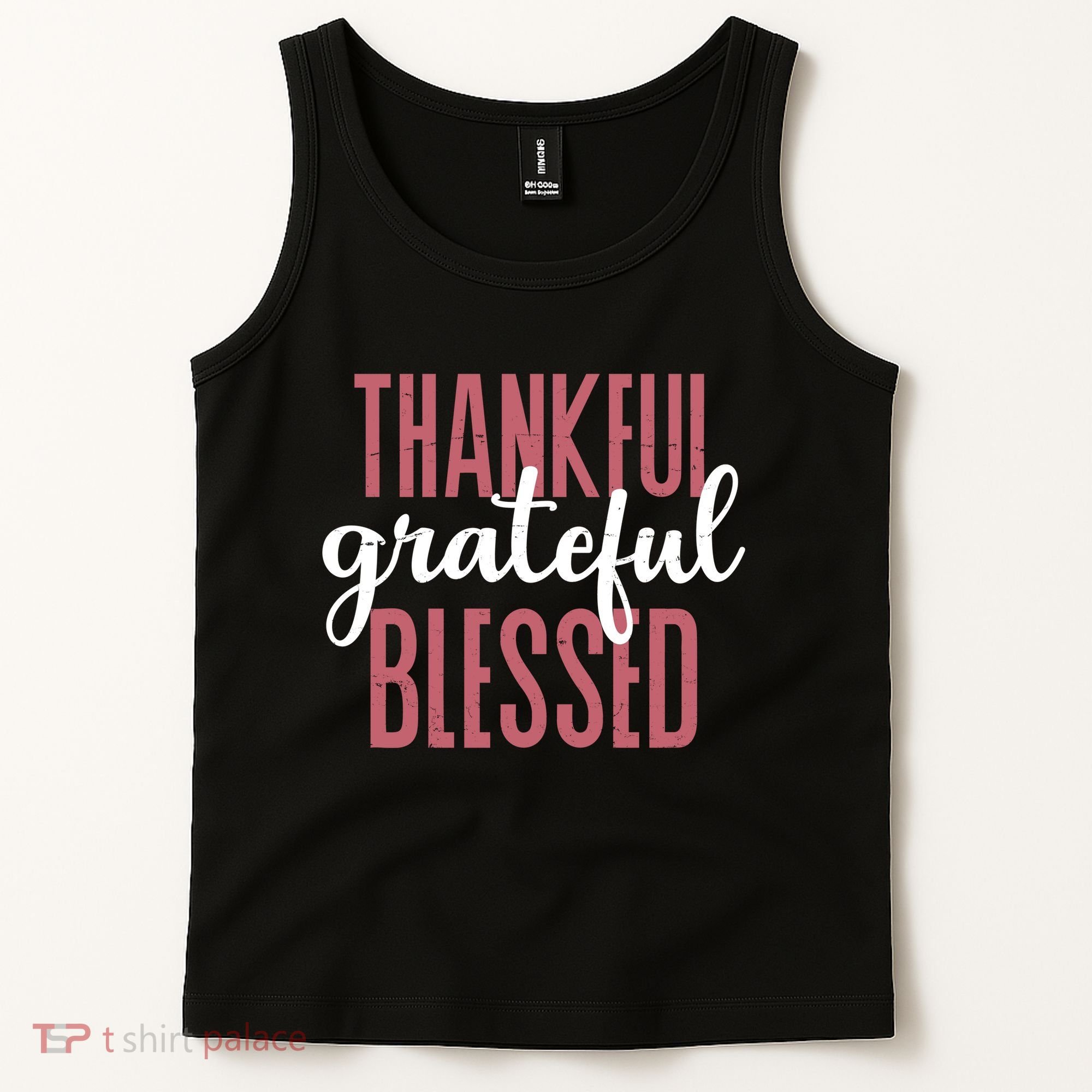 Thankful Grateful Blessed Cute Holiday Tank Top