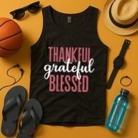 Thankful Grateful Blessed Cute Holiday Tank Top thumb 4