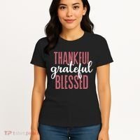 Thankful Grateful Blessed Cute Holiday Women's T-Shirt thumb 4
